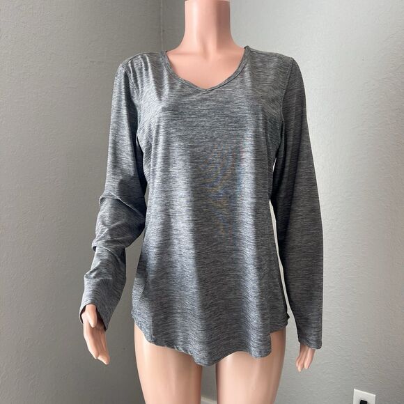Duluth Trading Women Armachillo long Sleeve V-Neck Large comfy Gray T-Shirt #67 - Picture 8 of 9